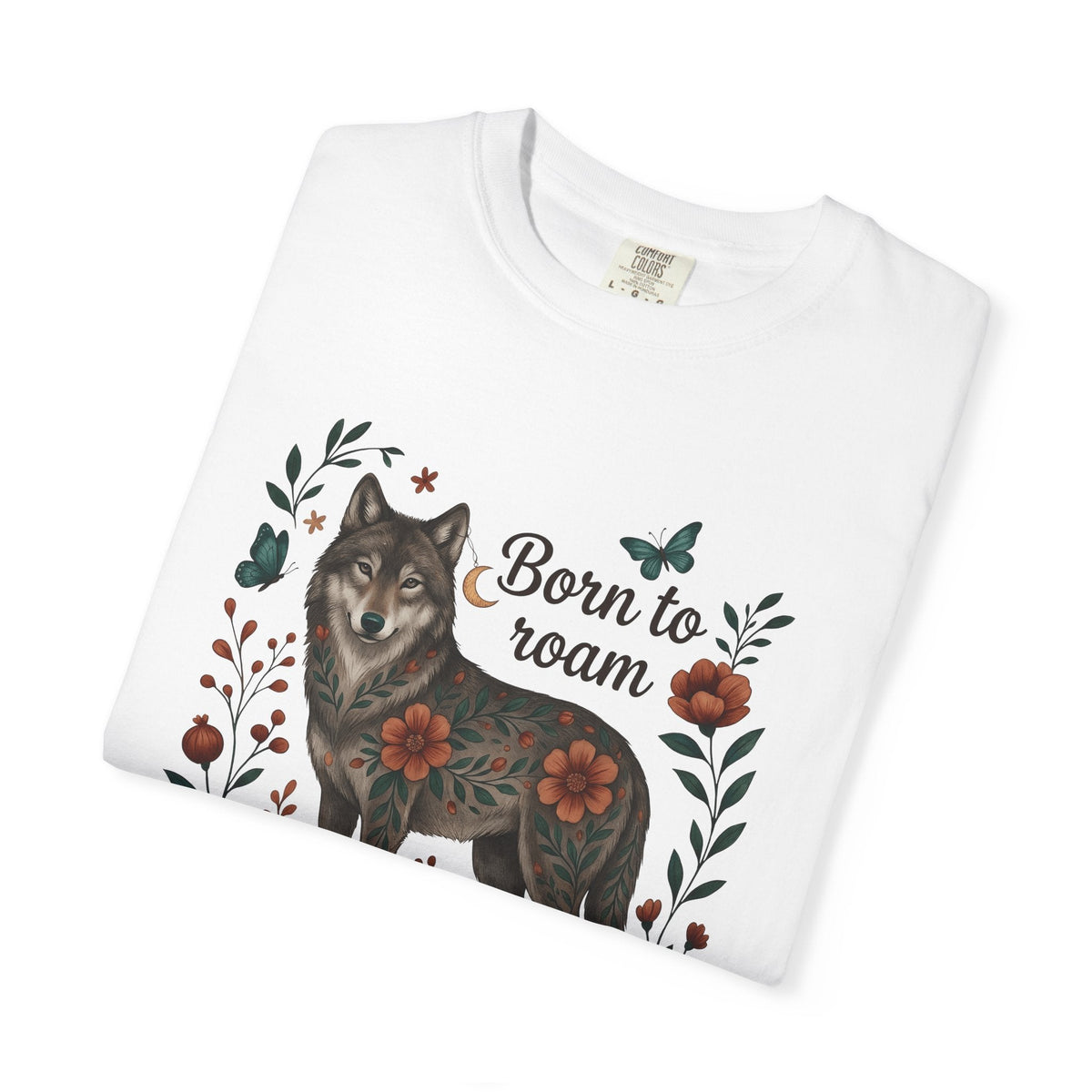 Wolf Flower Shirt Animals & Flowers Outdoors Gift Women product image 5