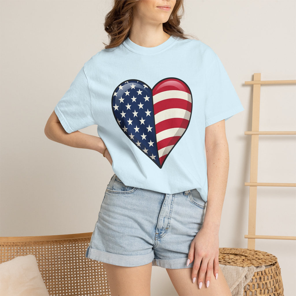 American Heart Shirt 4th Of July Usa Unisex Gift Graphic product image 9