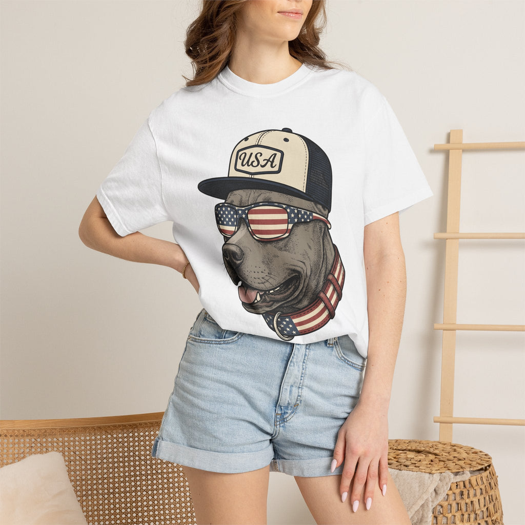 Flag Dog Shirt America Gift Women Classic Tee Bulldog product image 6