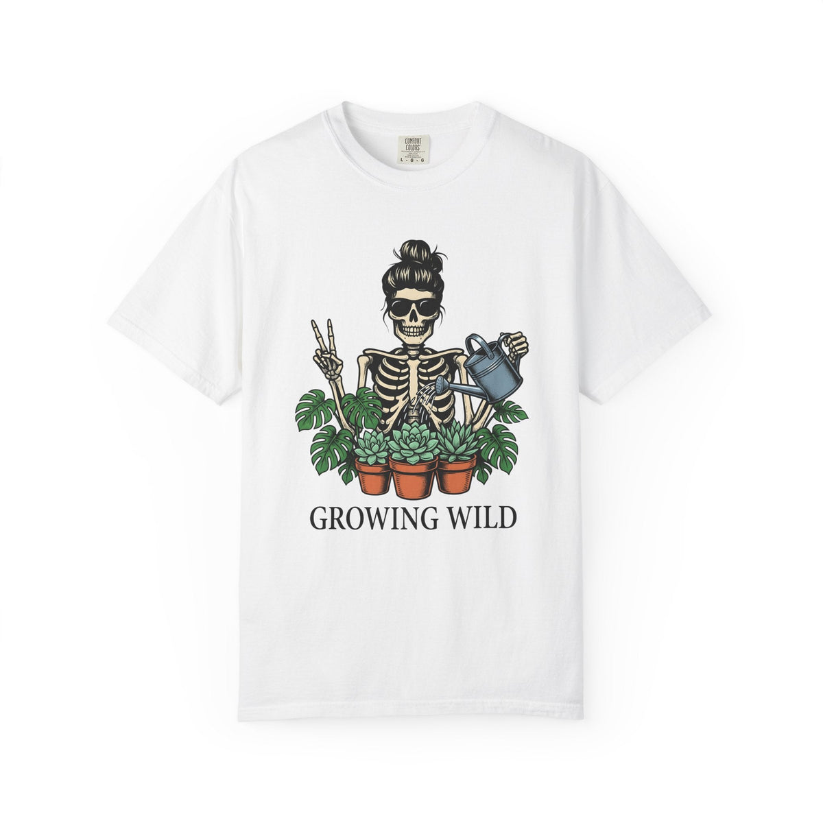 Skeleton Gardener Bold T-Shirt – Funny Halloween Plant product image 1