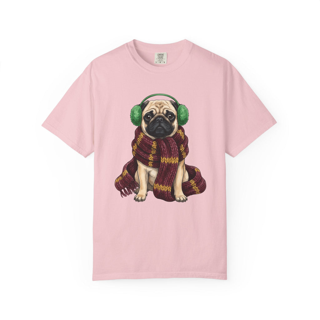 Pug Dog Shirt Winter Gift Women Hand Drawn Tee Puggle product image 3