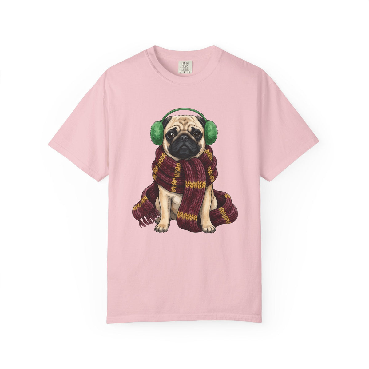 Pug Dog Shirt Winter Gift Women Hand Drawn Tee Puggle product image 3