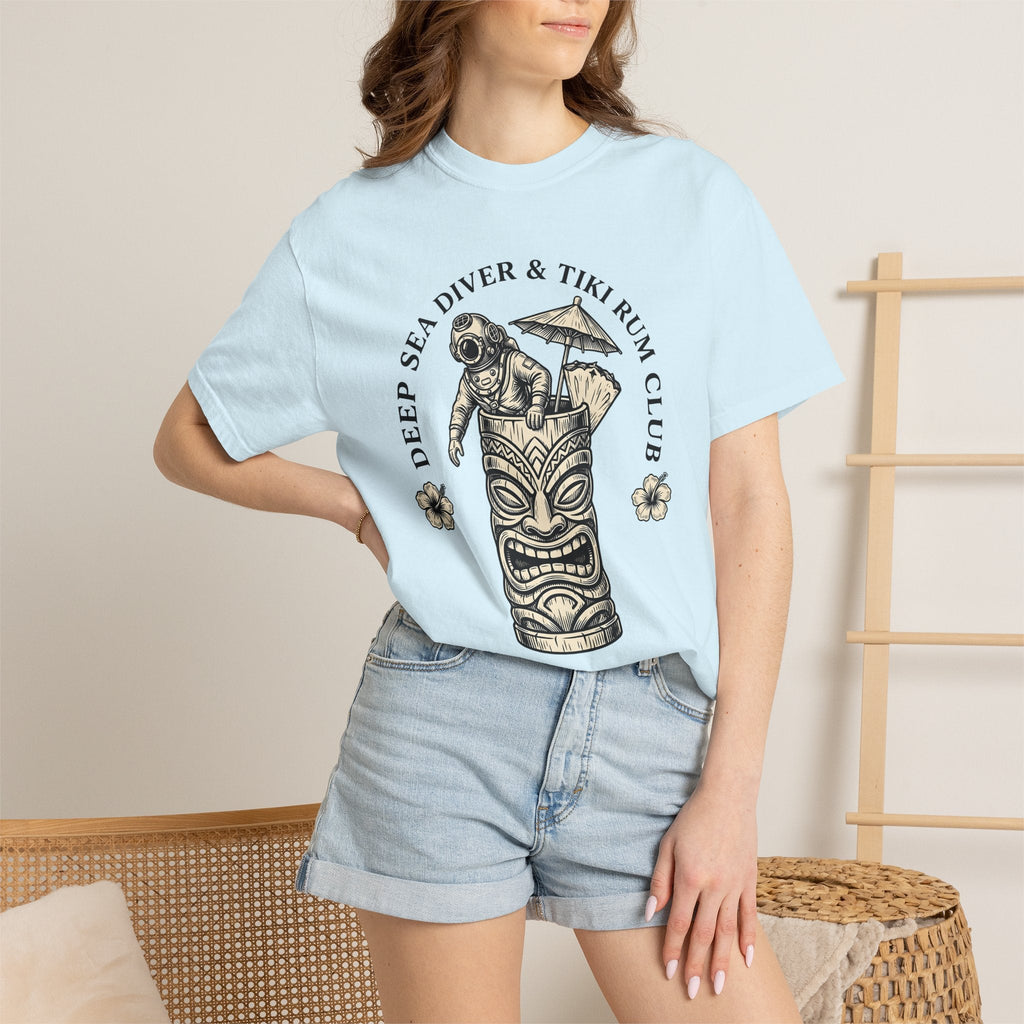 Tiki Mug Diver Shirt Drinks Tropical Unisex Gift Vintage Tee Scuba Diver T-Shirt