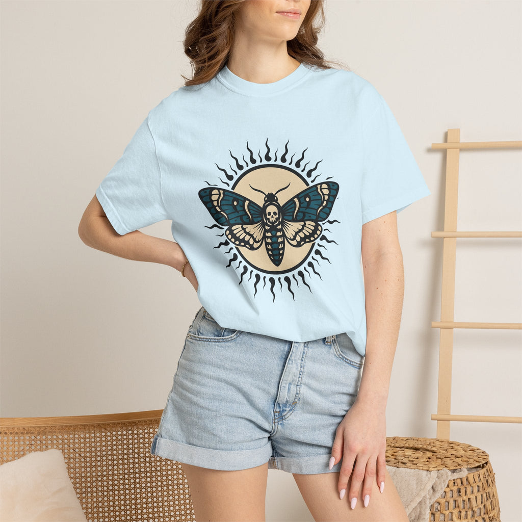 Skull Moth Shirt Boho Chic Dark Gift Women Traditional product image 9
