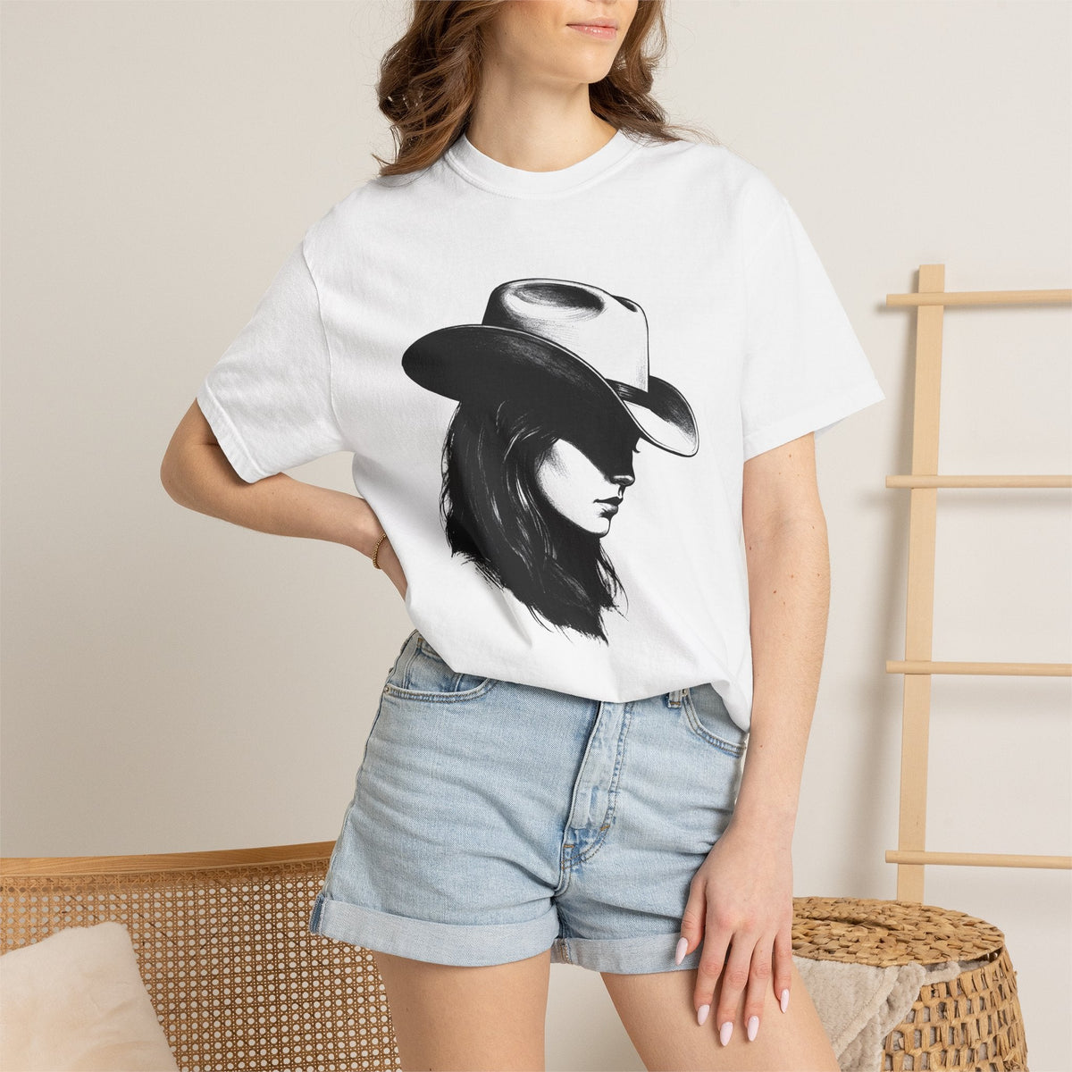 Cowgirl Portrait Shirt Agriculture Gift for Women Cartoon product image 6
