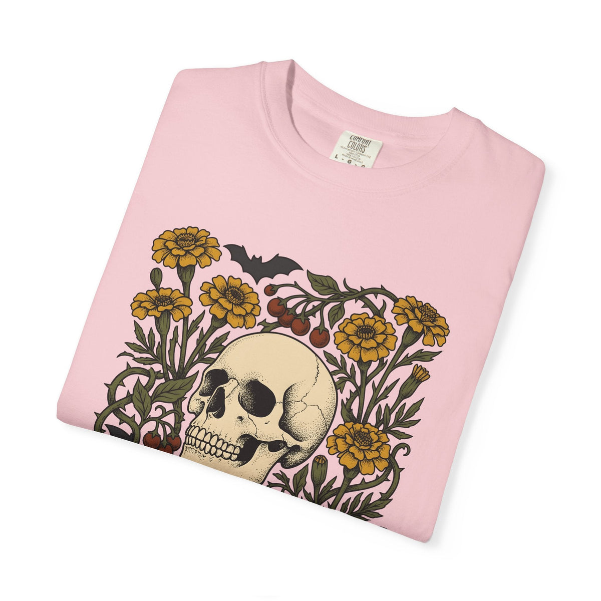 Skull Floral Shirt Halloween Gothic Unisex Gift Tattoo Tee product image 12