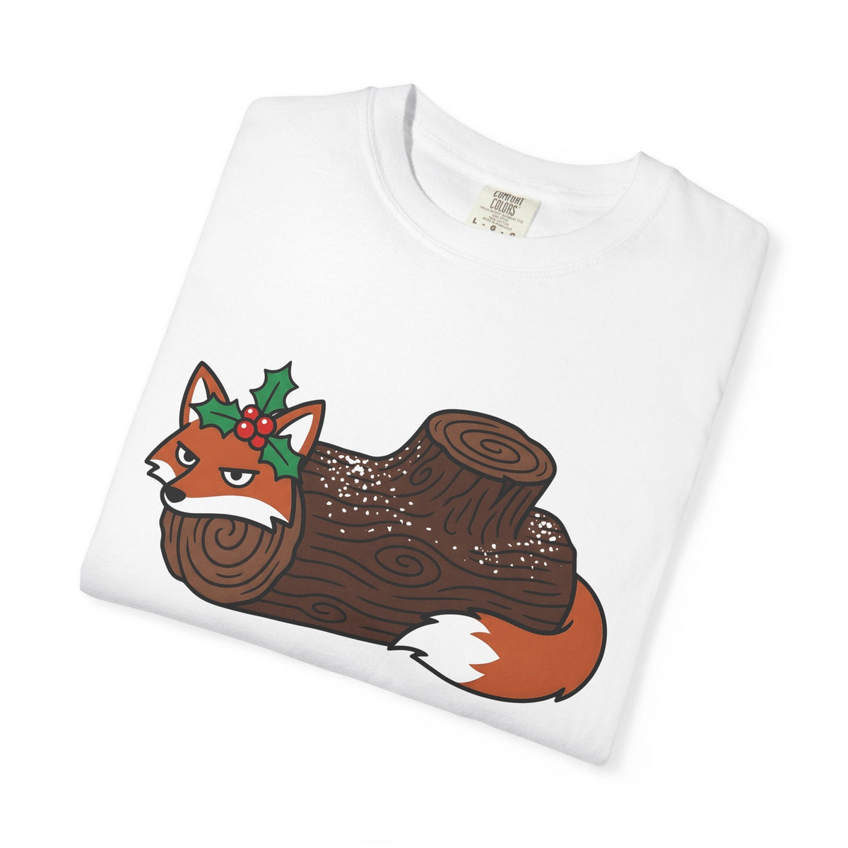 Fox Log Shirt Christmas Animal Unisex Gift Cartoon Tee product image 5