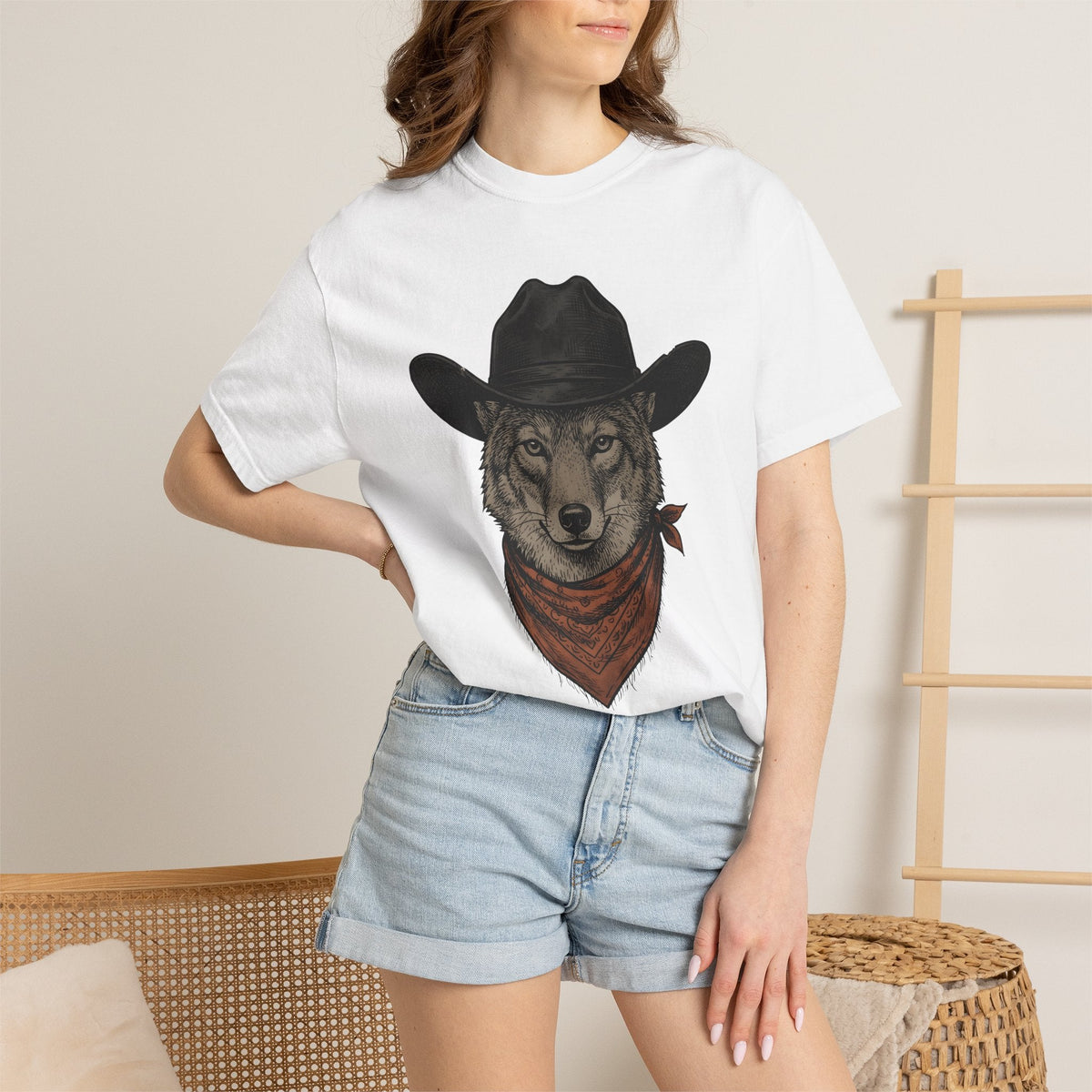 Wolf Cowboy Shirt Cowgirl Western Gift for Women Vintage product image 6