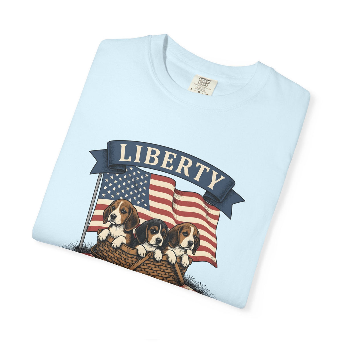 Beagle Pups Rustic T-Shirt – 4th of July Freedom Puppy product image 8