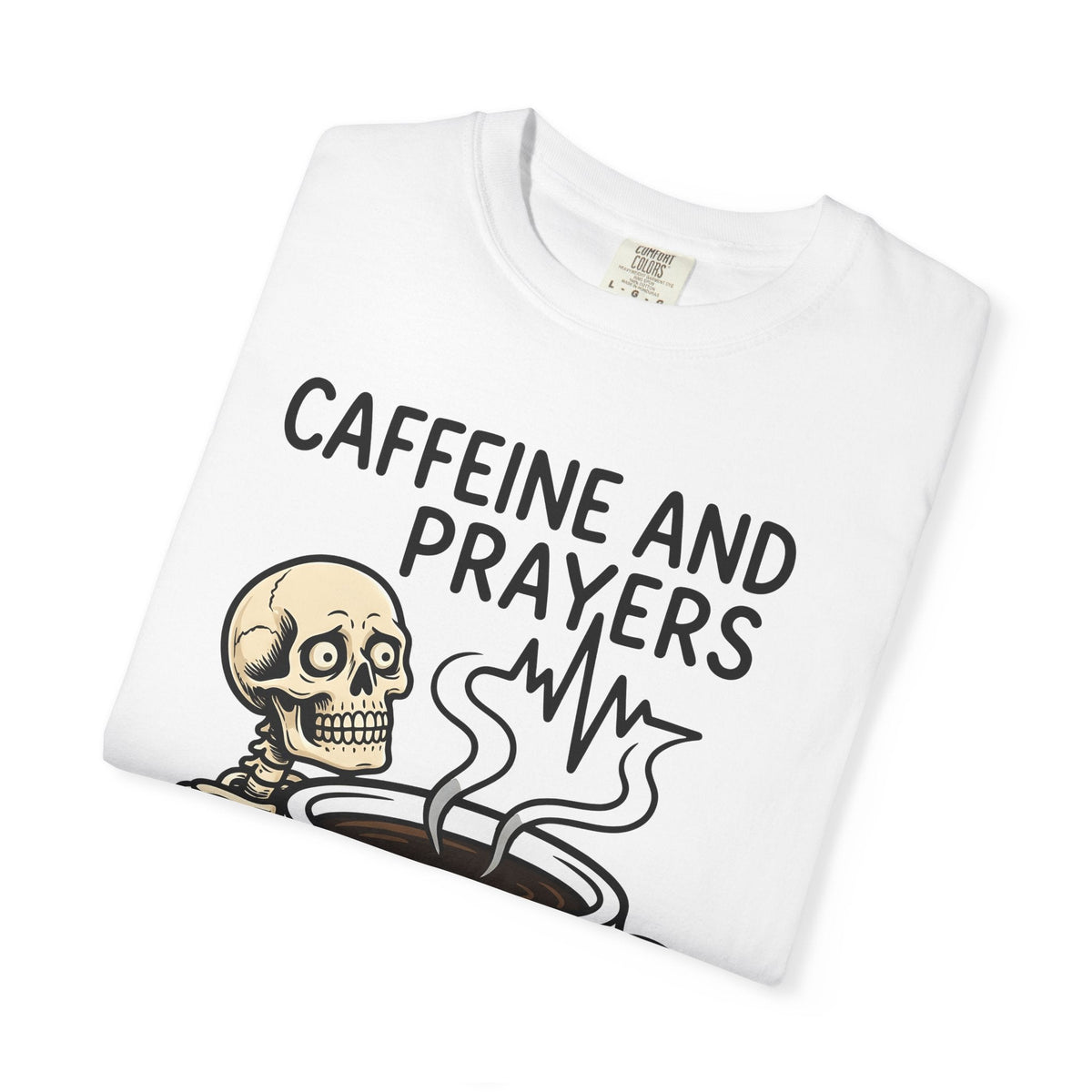 Skeleton Coffee Cup Cartoon T-Shirt – Funny Nurse Halloween Caffeine, Unisex Graphic Tee
