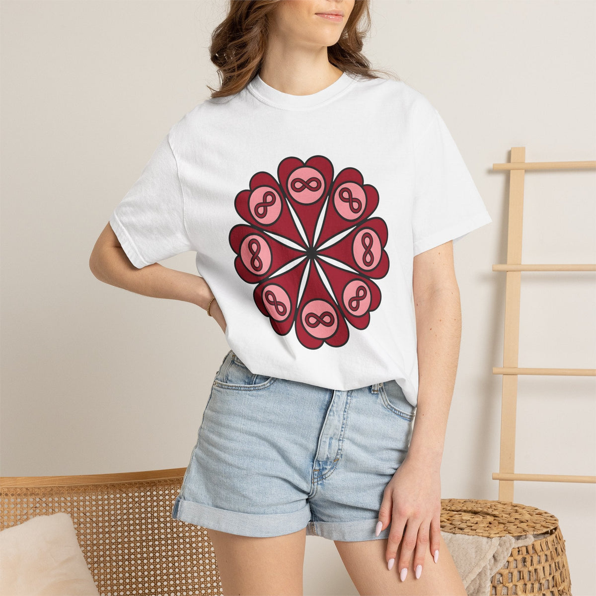 Love Mandala Shirt Boho Chic Romance Unisex Gift Simple Tee product image 6