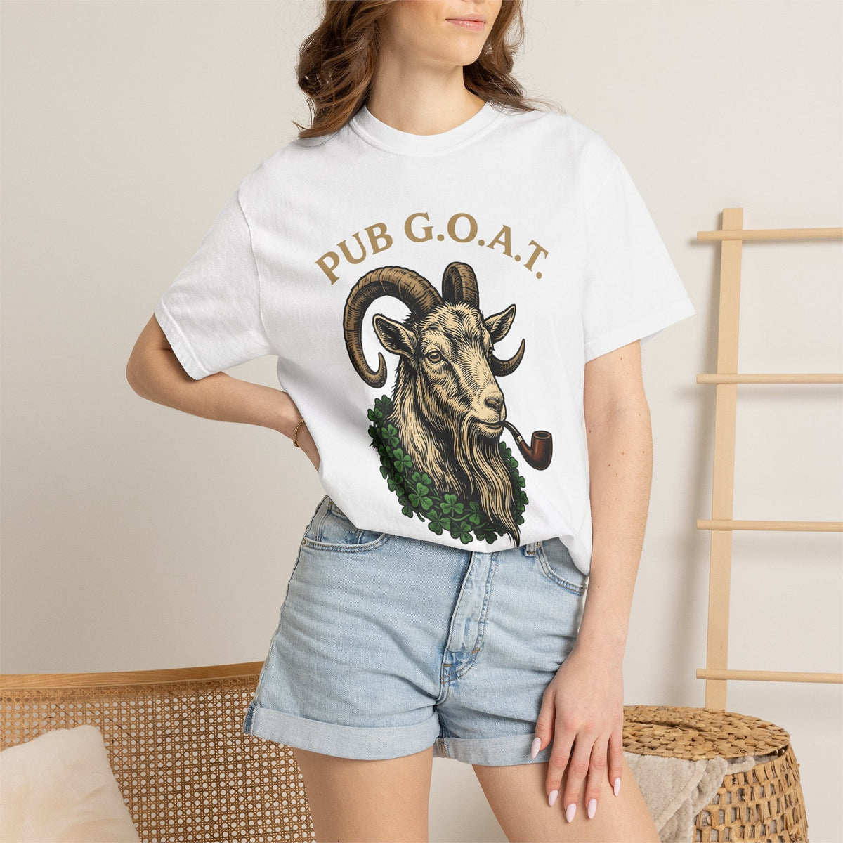 Goat Smoking Cigar Shirt St Patrick's Day Tavern Unisex product image 6