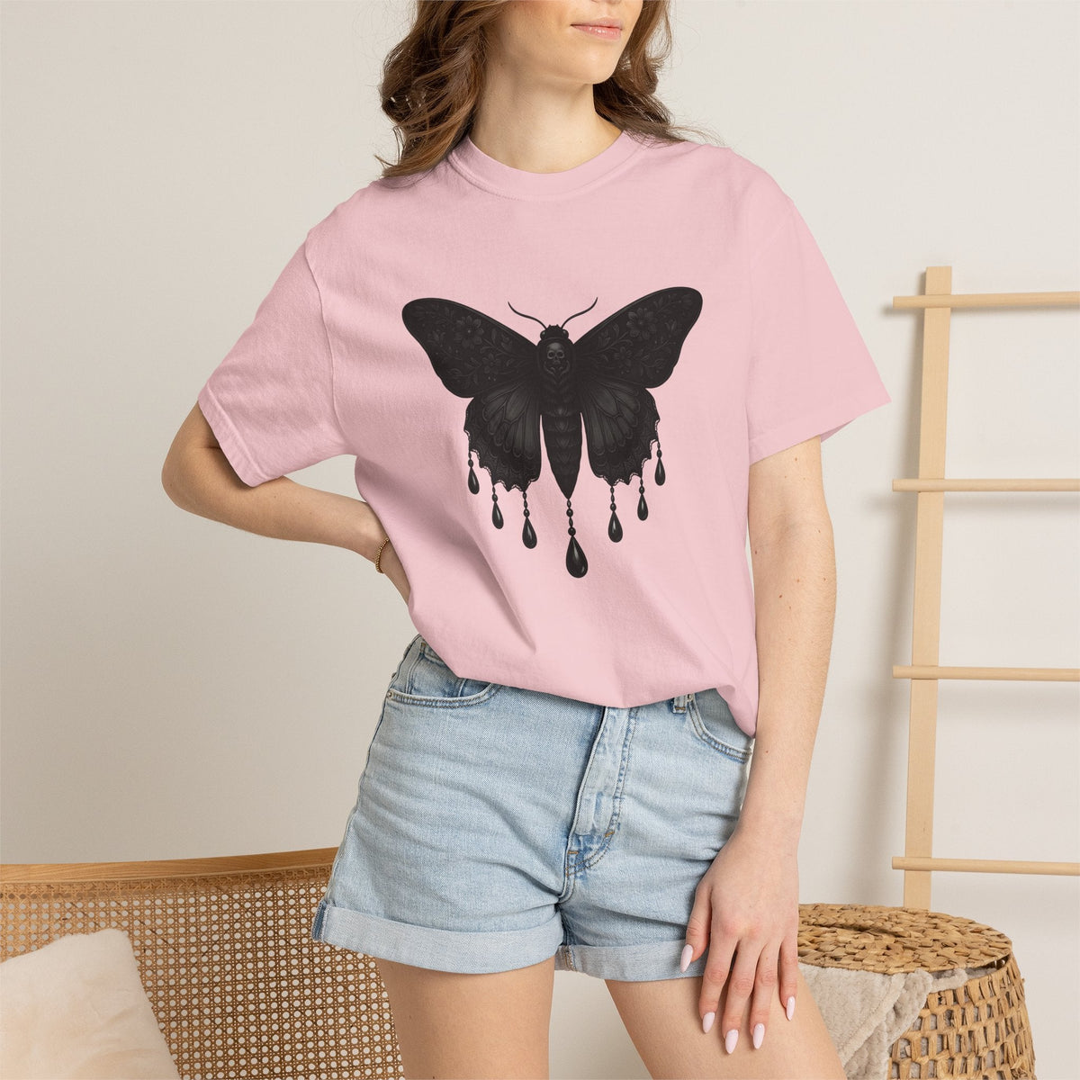 Spooky Moth Shirt Halloween Dark Unisex Gift Horror Art Tee product image 12