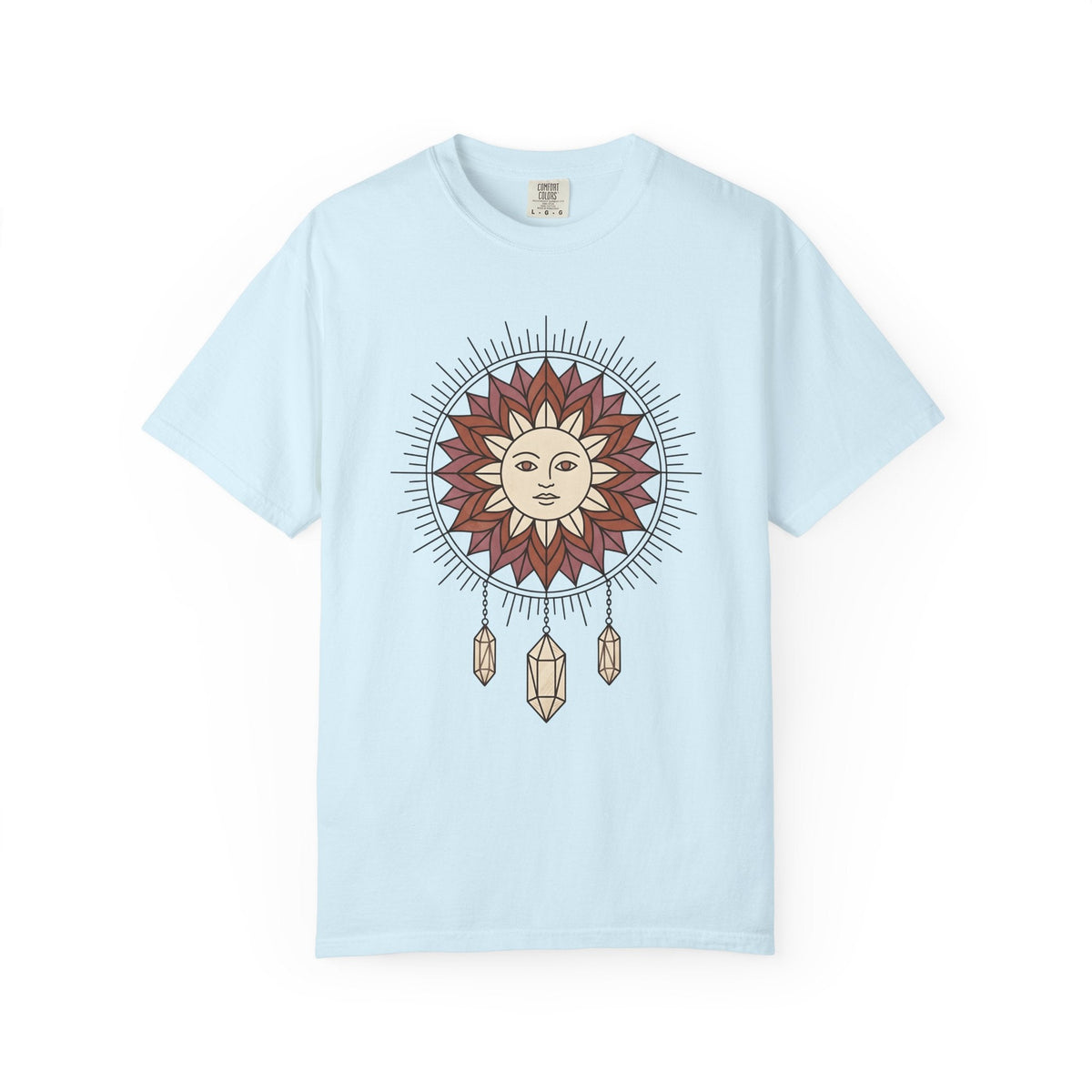 Sun Face Shirt Boho Chic Zodiac Gift Women Hand Drawn Tee product image 2
