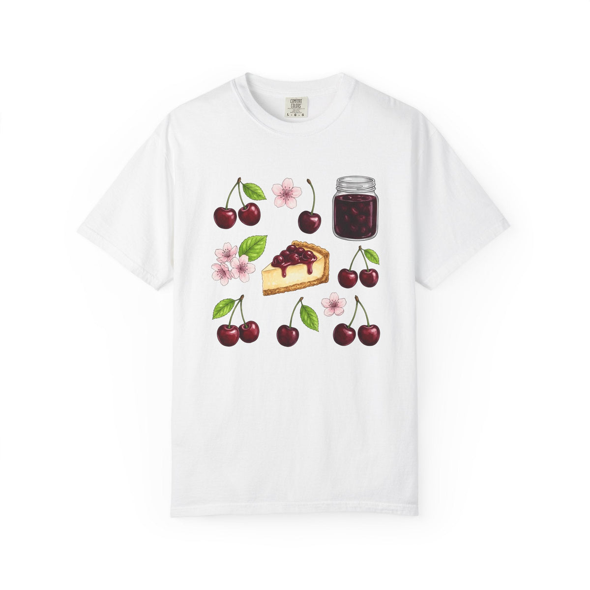 Cherry Tart Shirt Desserts Confections Unisex Gift Line Art product image 1