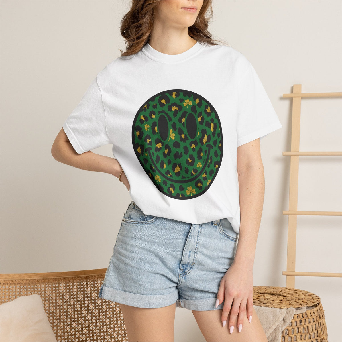 Smiley Face Shirt St Patrick's Day Animal Print Unisex Gift product image 6