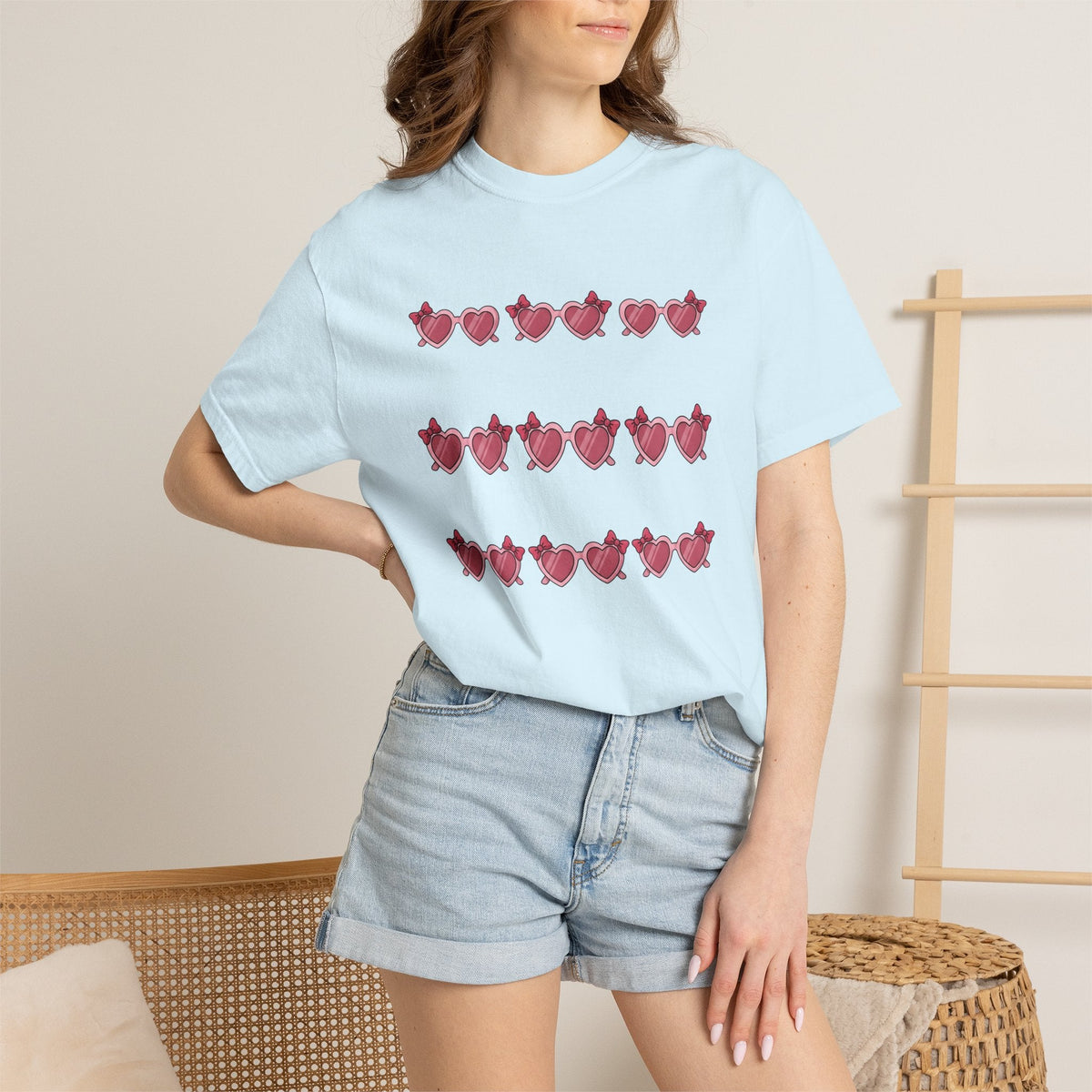 Heart Glasses Shirt Moms Adorable Gift for Women Cartoon product image 9