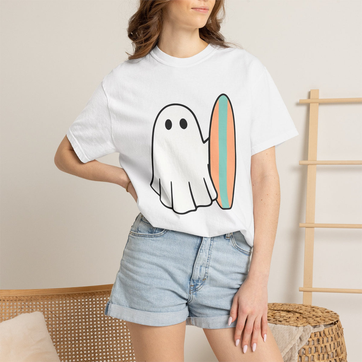 Ghost Wave Shirt Surfing Shore Unisex Gift Simple Tee product image 7