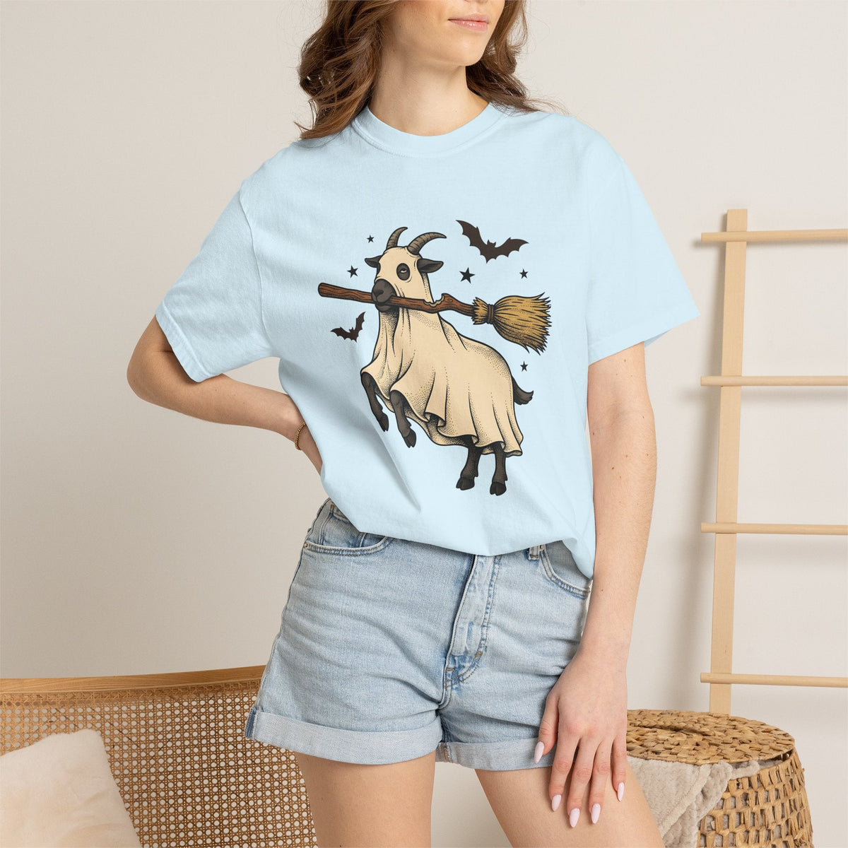 Goat Mask Shirt Halloween Barnyard Unisex Gift Old School product image 10