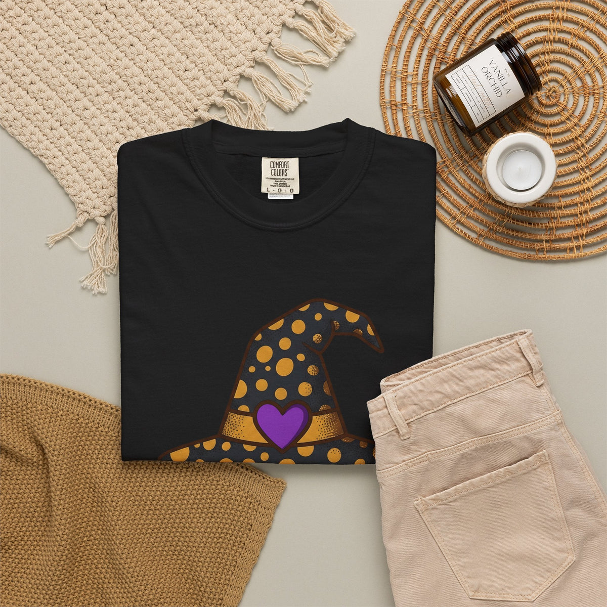 Witch Hat Shirt Halloween Enchantment Unisex Gift Playful Tee Pointy Hat T-Shirt