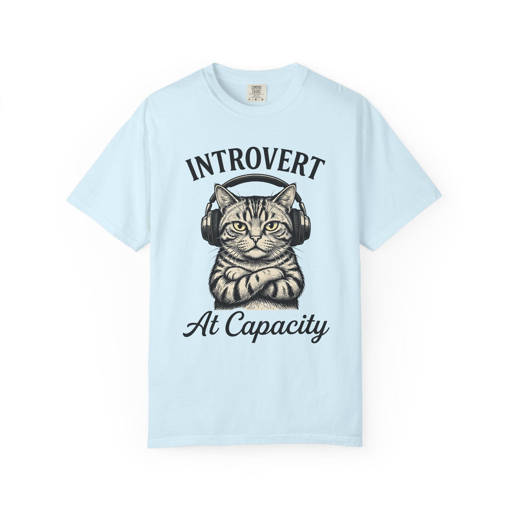 Tabby Cat Headphones Shirt Introvert Unisex Gift Vintage product image 2
