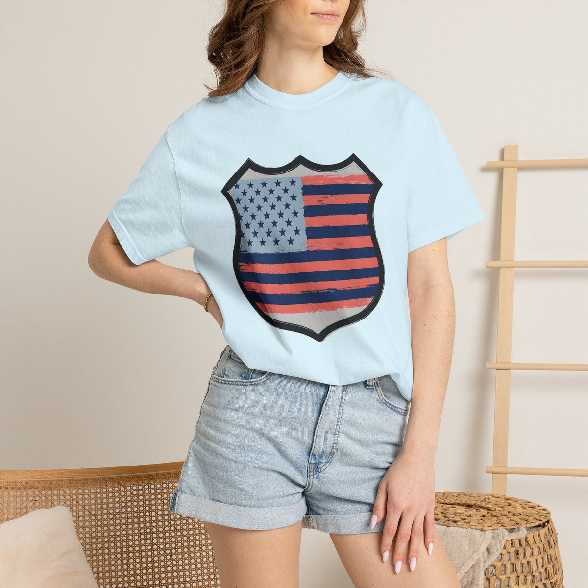 American Flag Badge Shirt America Patriotic Unisex Gift product image 9