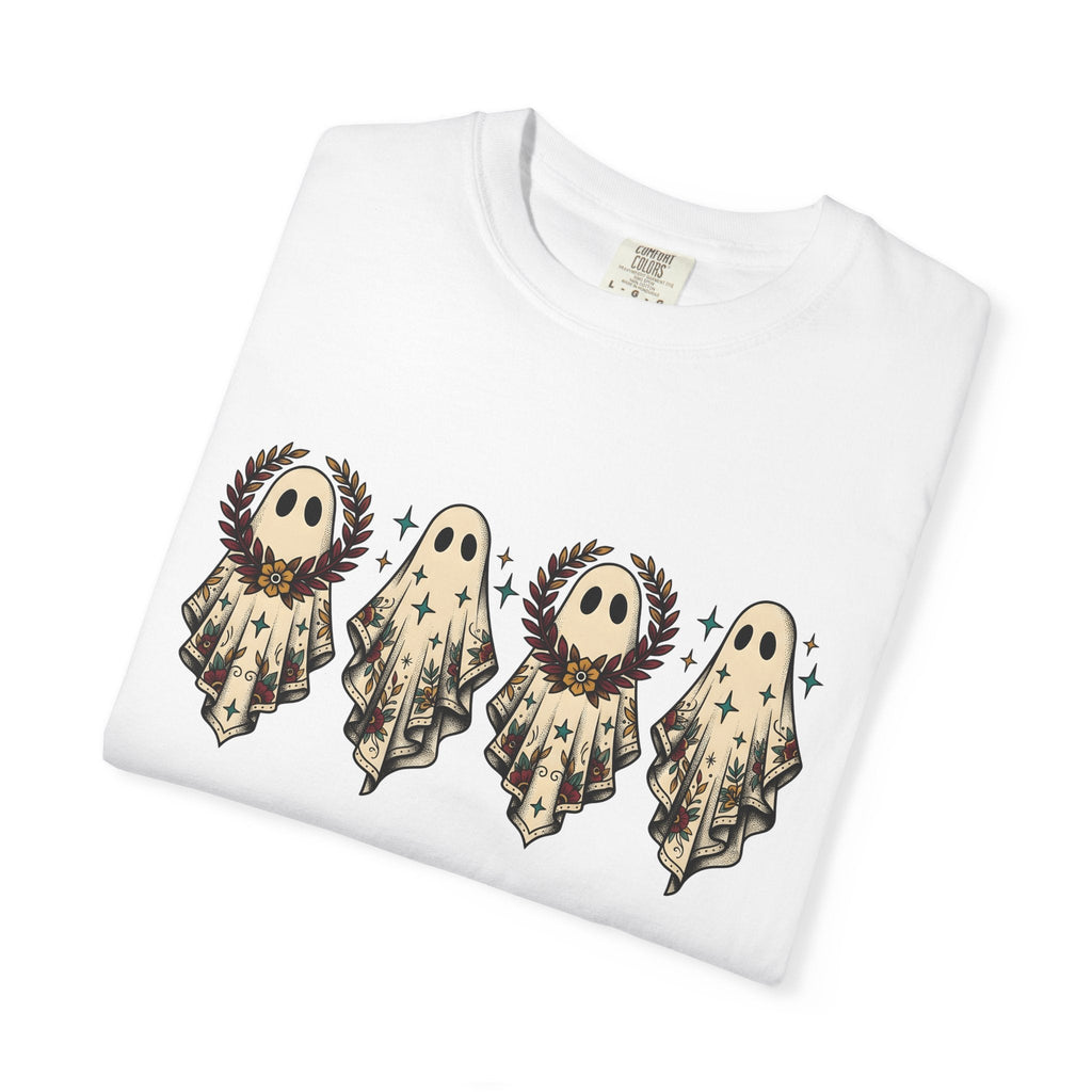 Floral Ghost Shirt Halloween Boho Gift Women Vintage Tee product image 6