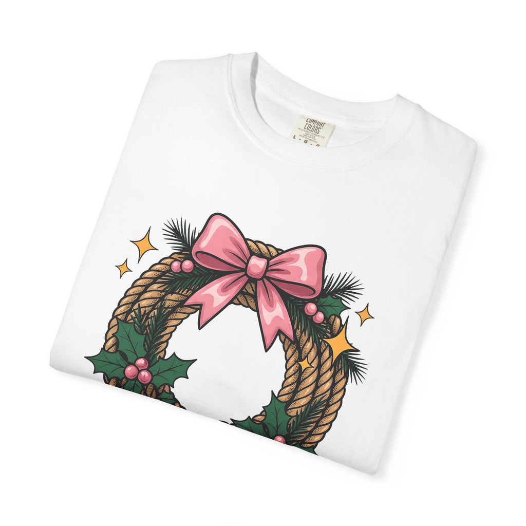 Cord Wreath Shirt Cowgirl Festive Gift for Women Hand Drawn product image 5