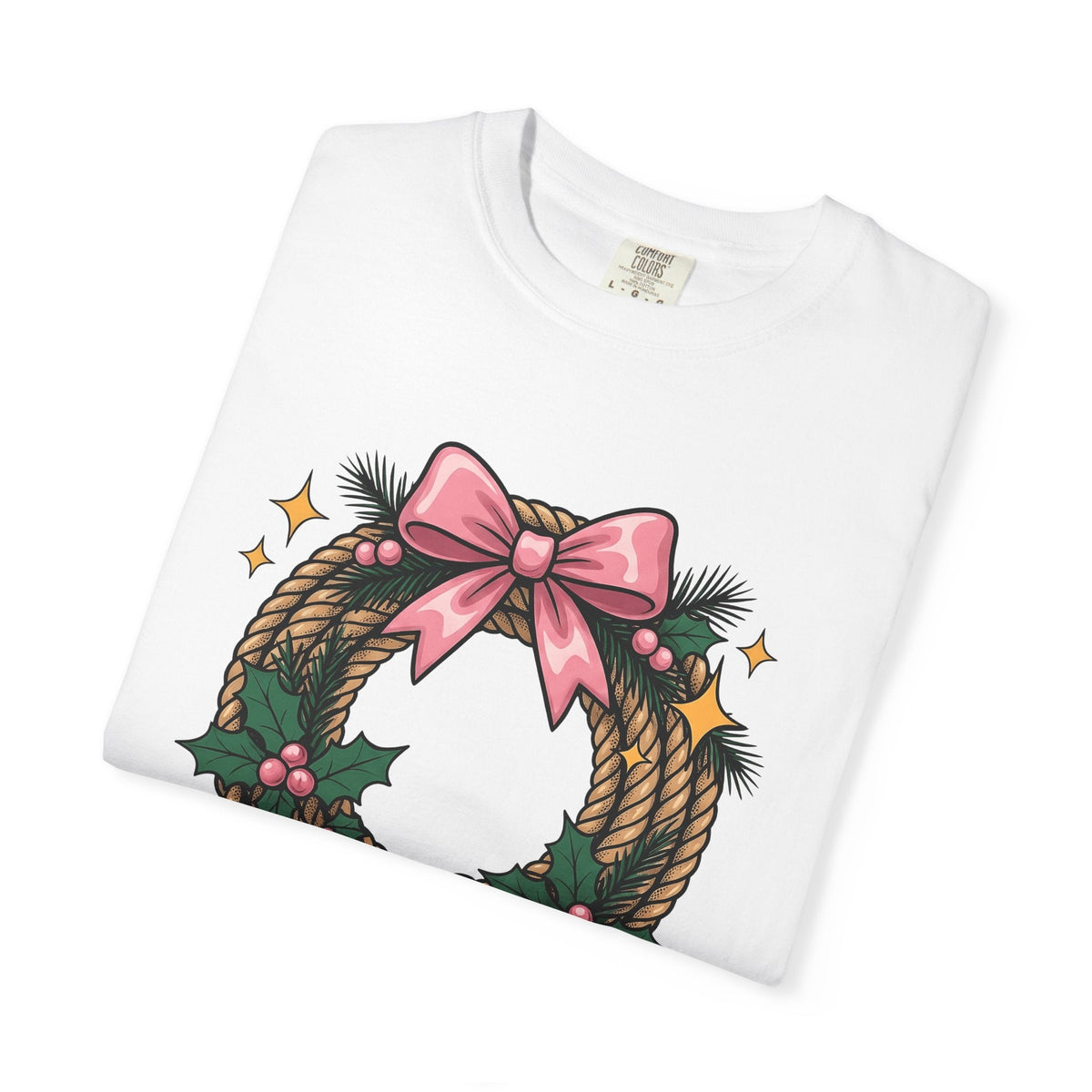 Cord Wreath Shirt Cowgirl Festive Gift for Women Hand Drawn product image 5
