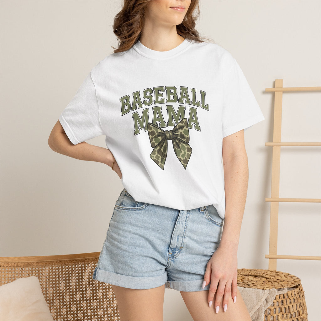 Camo Hair Bow Shirt Baseball Mom Competition Gift for Women product image 6