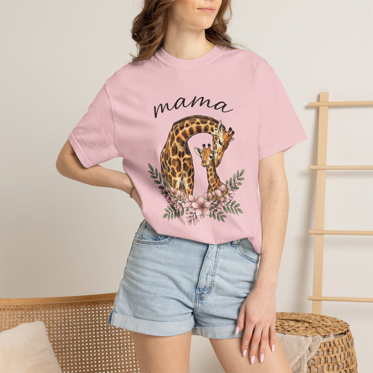 Giraffe Duo Shirt Moms Animals Gift for Women Hand Drawn product image 12