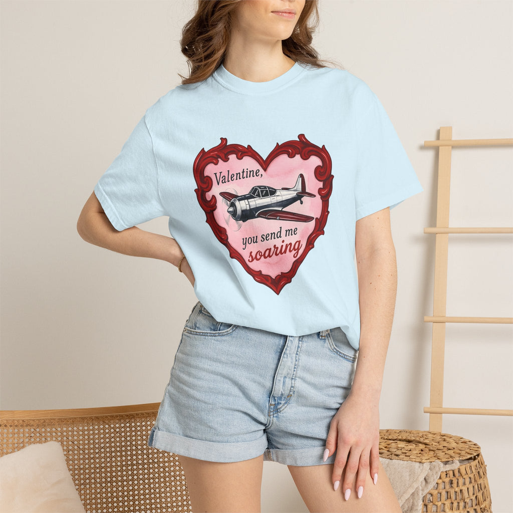 Airplane Love Shirt St Valentines Day Unisex Gift Retro Tee product image 9