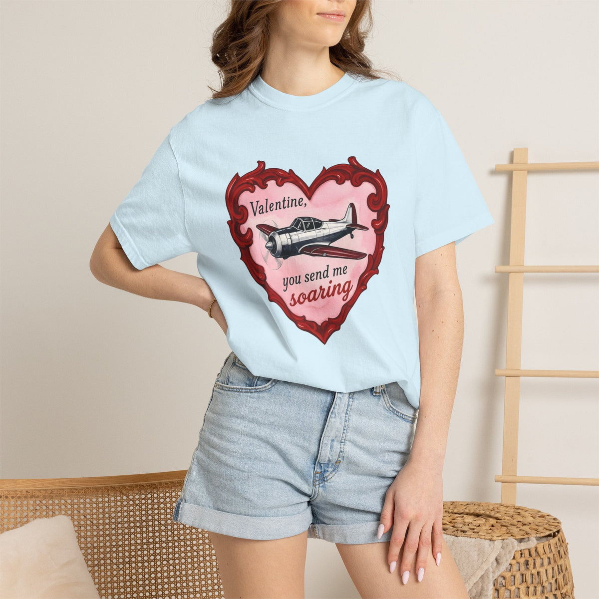 Airplane Love Shirt St Valentines Day Unisex Gift Retro Tee product image 9