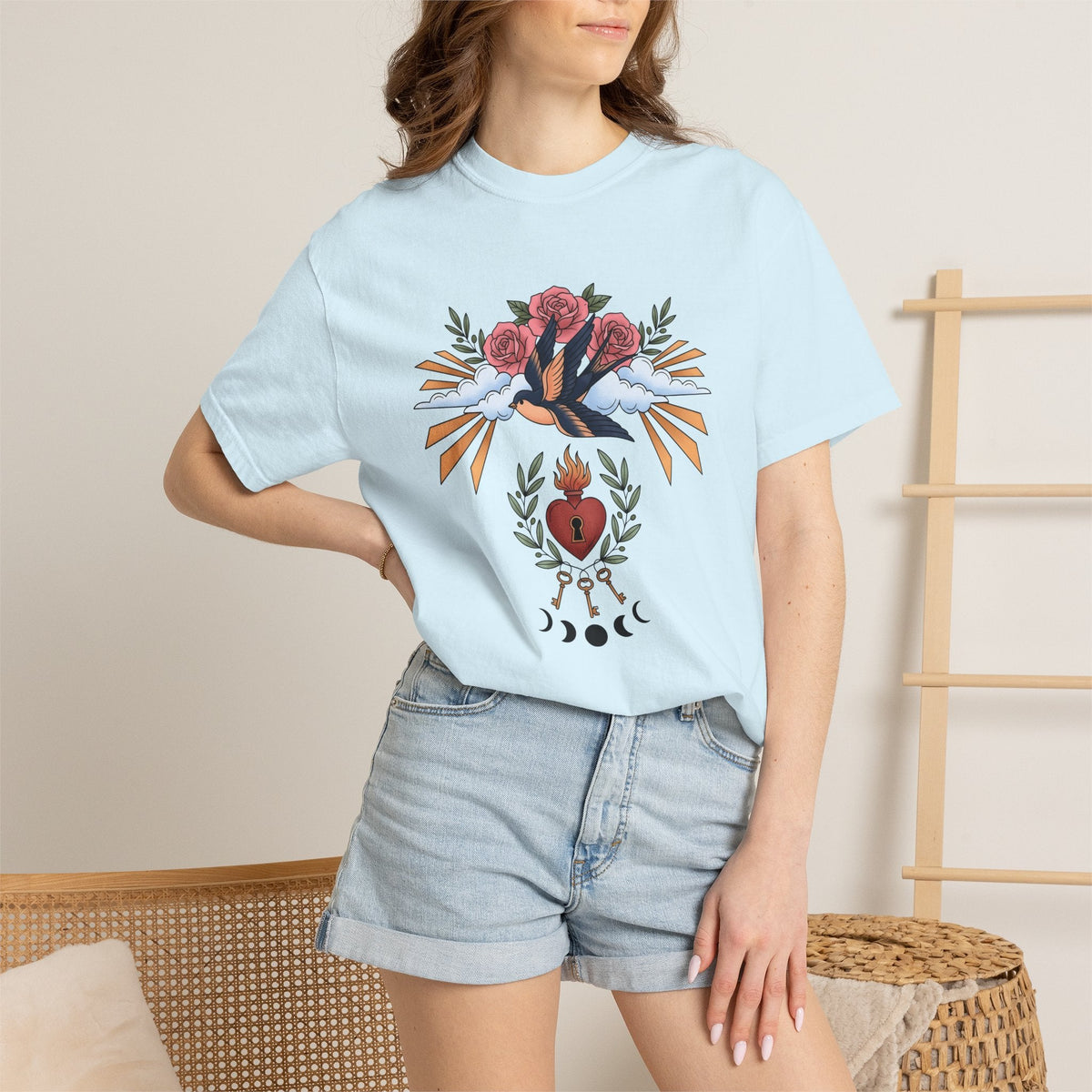Swallow Shirt Animals & Flowers Hippie Unisex Gift Neo product image 9