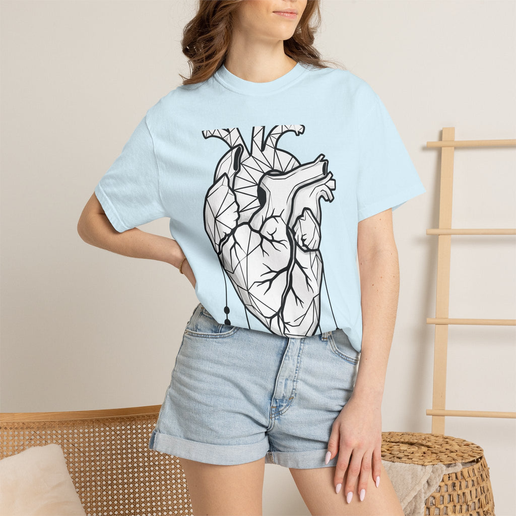 Angular Heart Shirt Boho Chic Ink Gift Women Sketch Tee product image 9