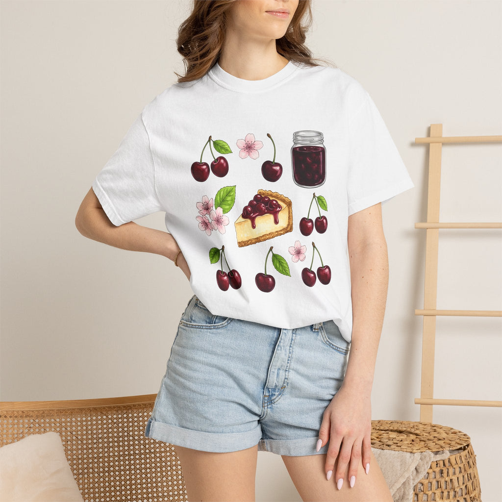 Cherry Tart Shirt Desserts Confections Unisex Gift Line Art product image 6