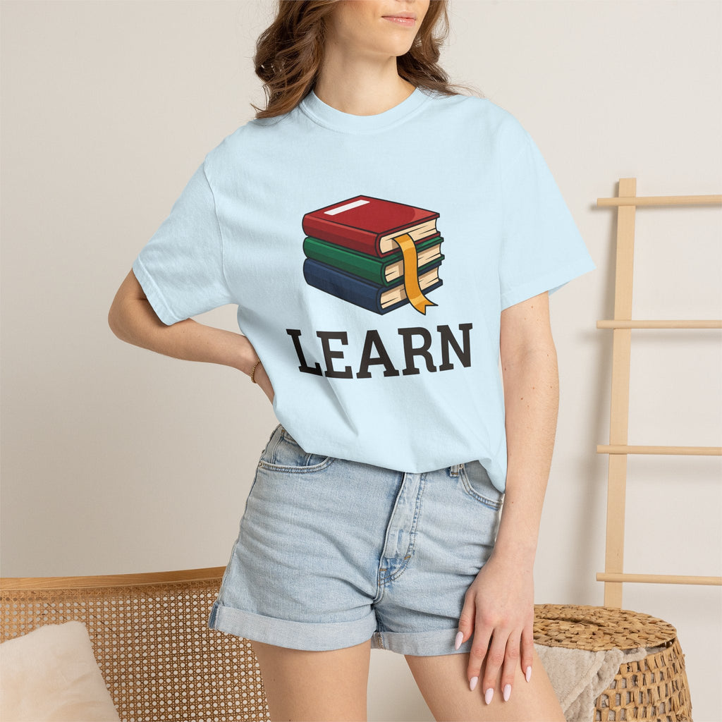 Stacked Books Cartoon T-Shirt – Bookish Teacher Reading product image 9
