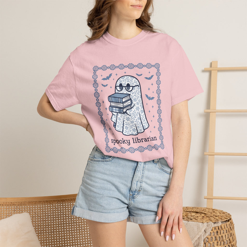 Ghost Books Shirt Librarian Halloween Unisex Gift Floral product image 12
