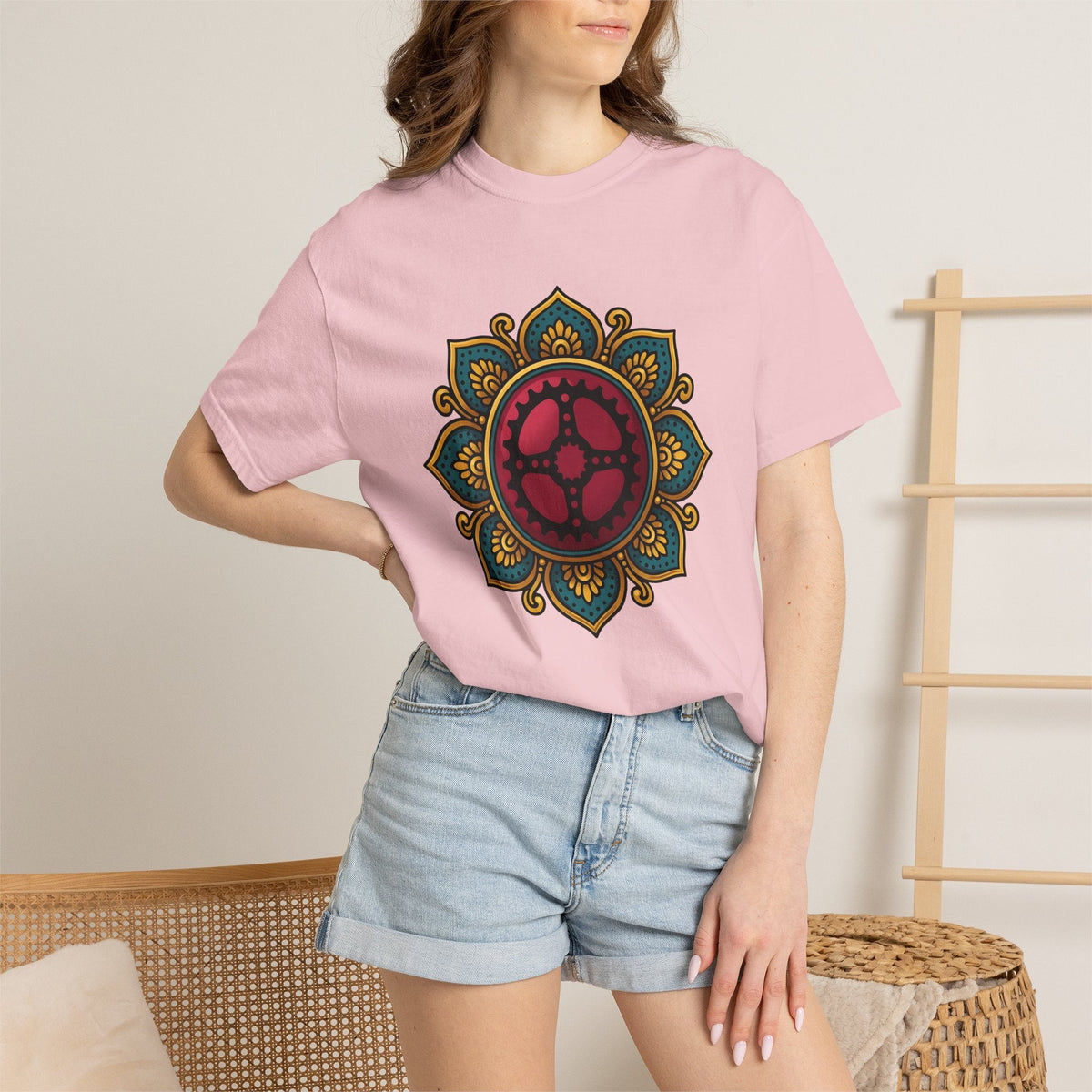 Bike Gear Mandala Shirt Sports Cycling Unisex Gift Boho Tee product image 12