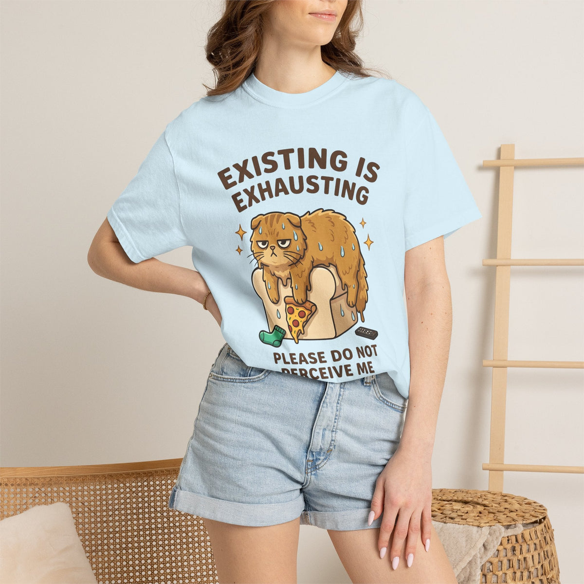 Relaxed Cat Shirt Comedy Gift Women Playful Tee Kitty product image 9