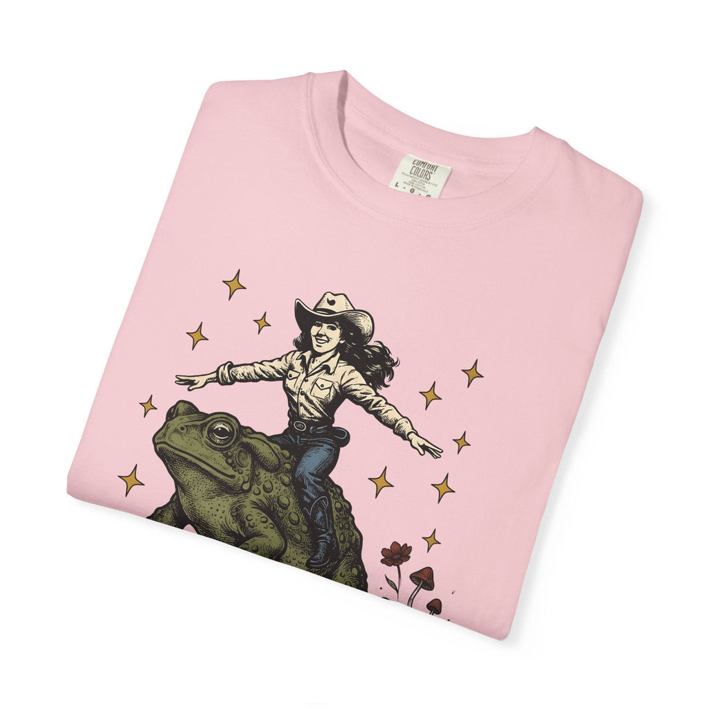 Cowgirl Riding Frog Shirt Western Gift for Women Vintage product image 11