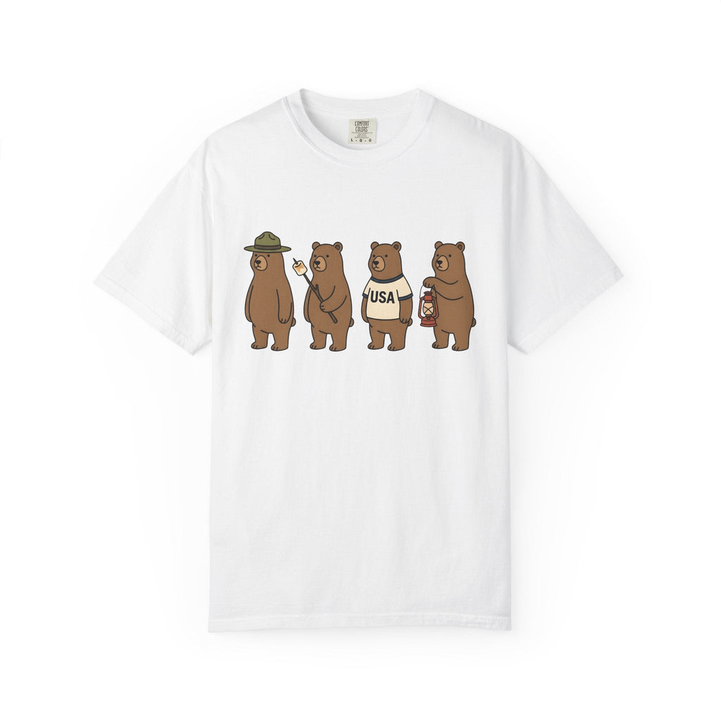 Camping Bears Shirt America Unisex Gift Cartoon Tee Bear product image 1