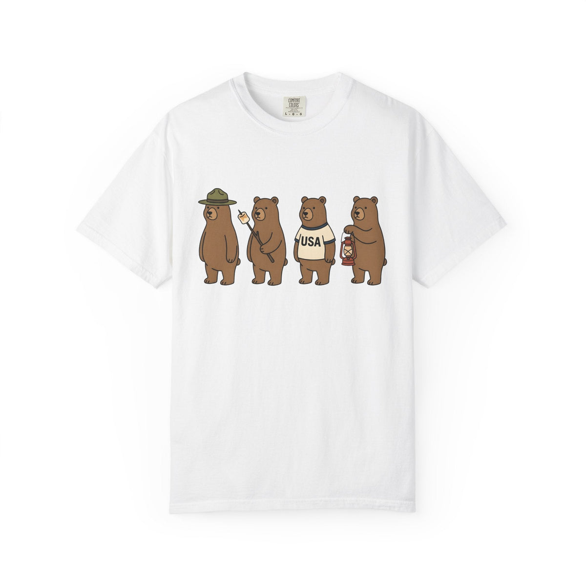 Camping Bears Shirt America Unisex Gift Cartoon Tee Bear product image 1