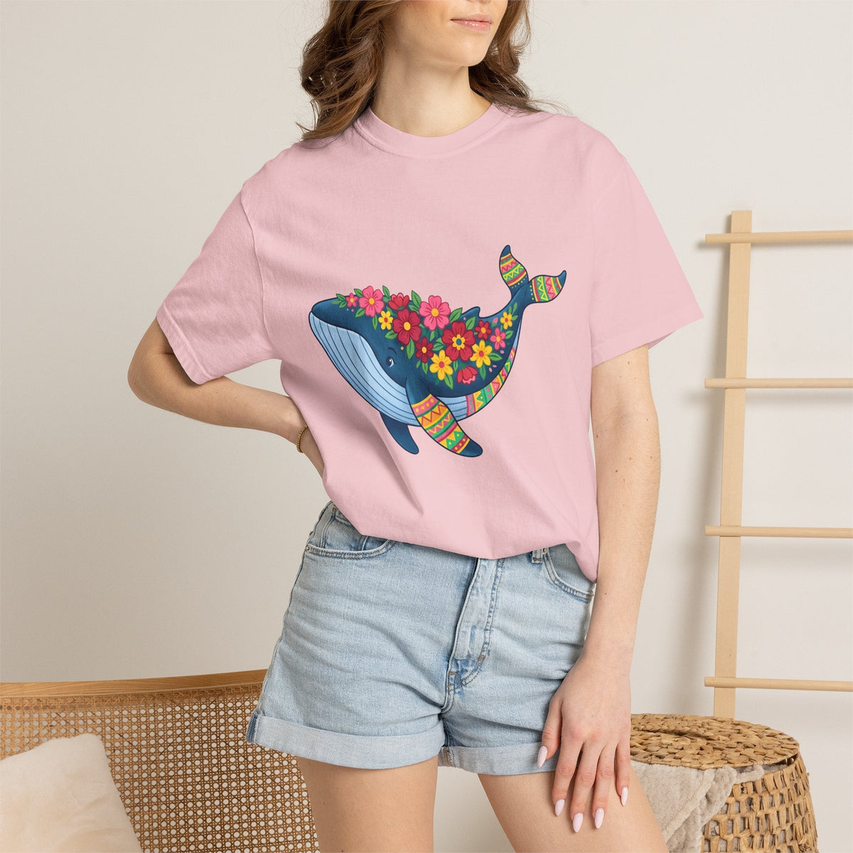 Whale Flower Shirt Animals & Flowers Sea Unisex Gift Hippie product image 12