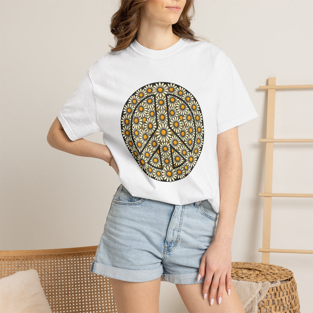 Daisy Peace Sign Shirt Hippie Flower Unisex Gift Boho Tee product image 6