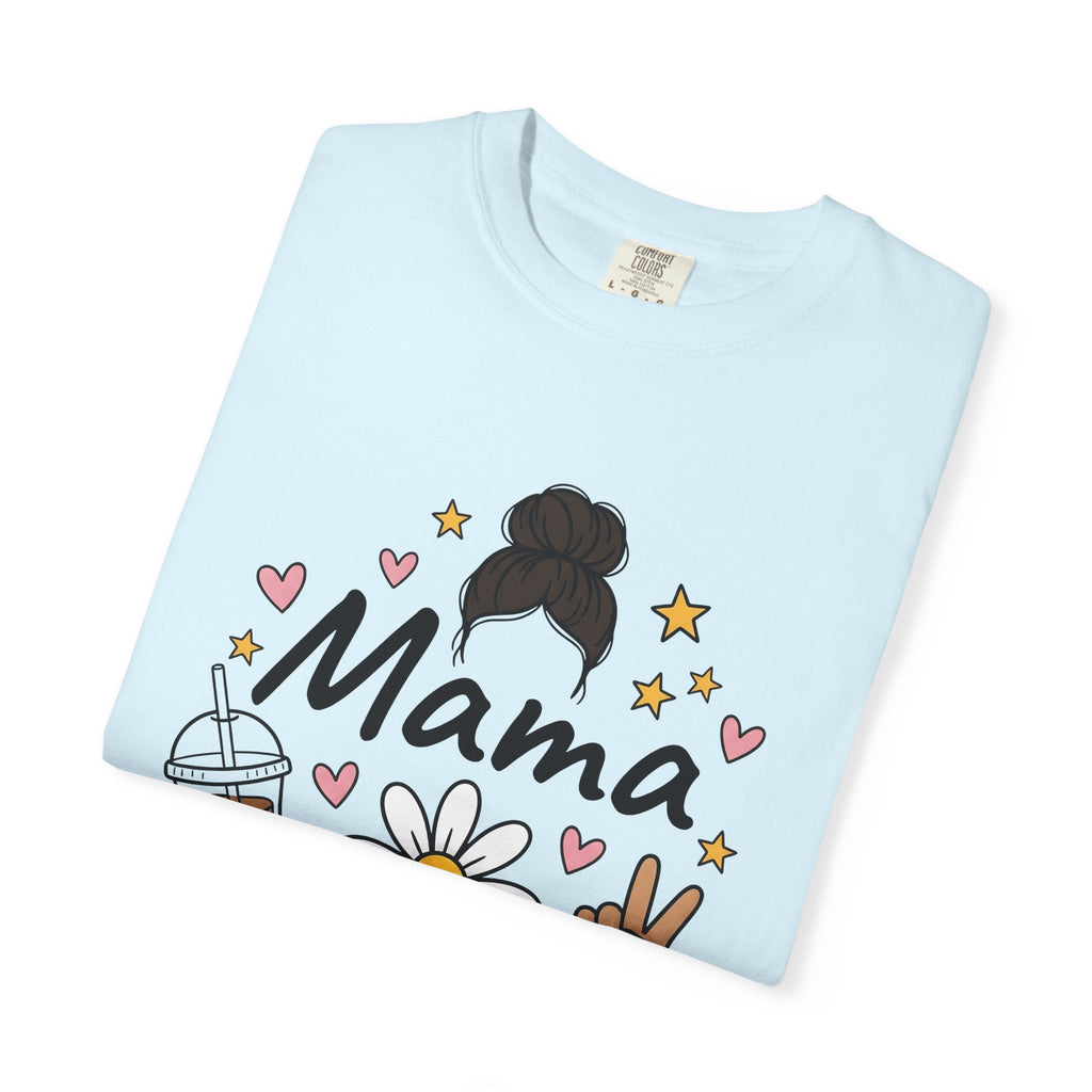 Mom Bun Top Knot Doodle T-Shirt – Busy Mama Coffee Daisy product image 8