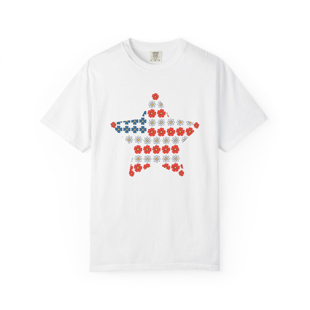 Floral Star Shirt 4th Of July Patriotic Unisex Gift Boho product image 1