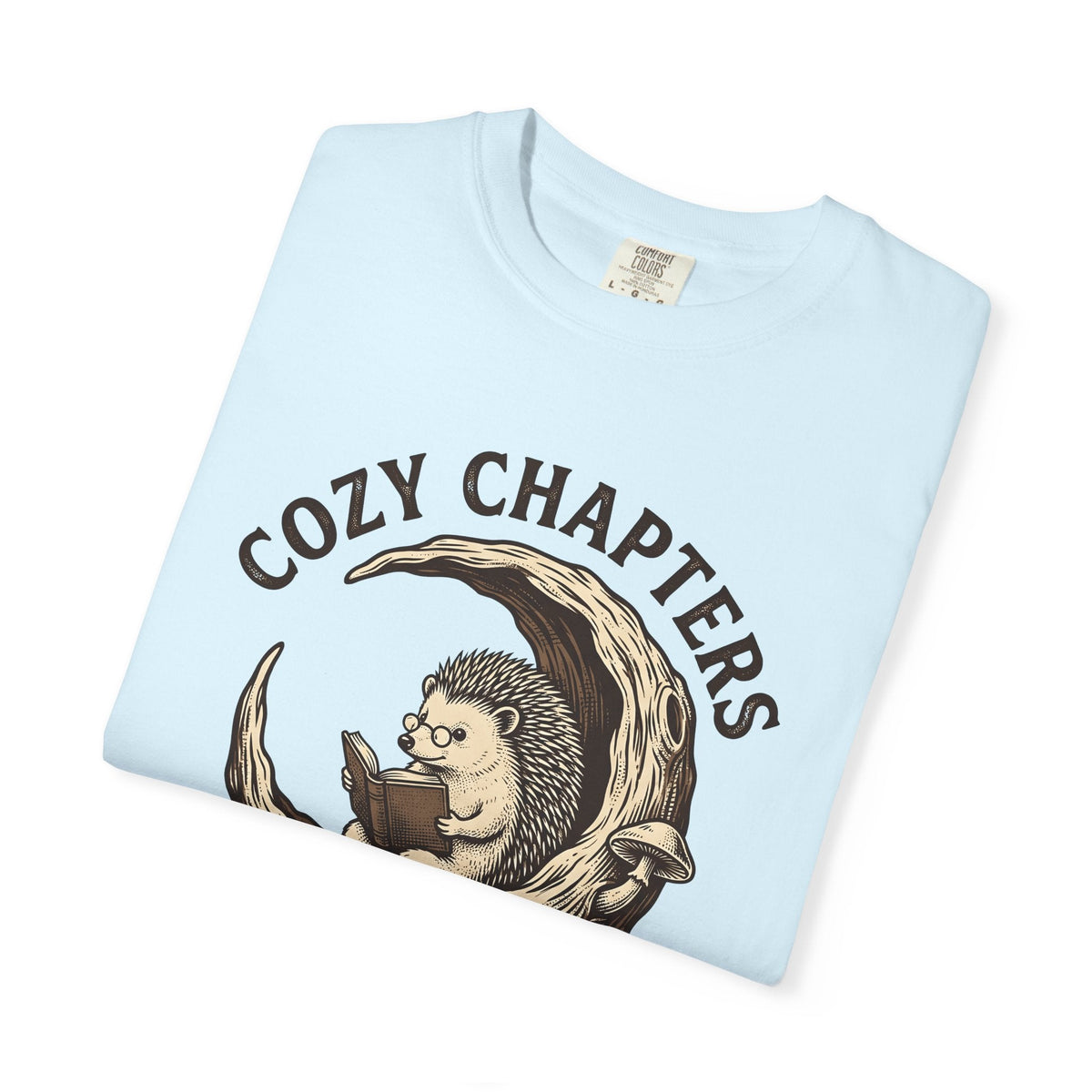 Hedgehog Book Moon Doodle T-Shirt – Cozy Bookish Reading product image 8