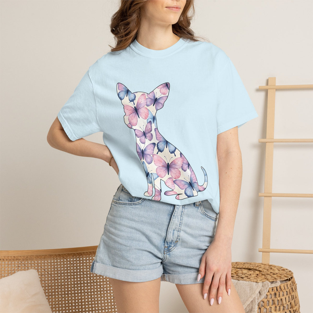 Chihuahua Butterfly Design Shirt Dog Fauna Gift Women product image 9
