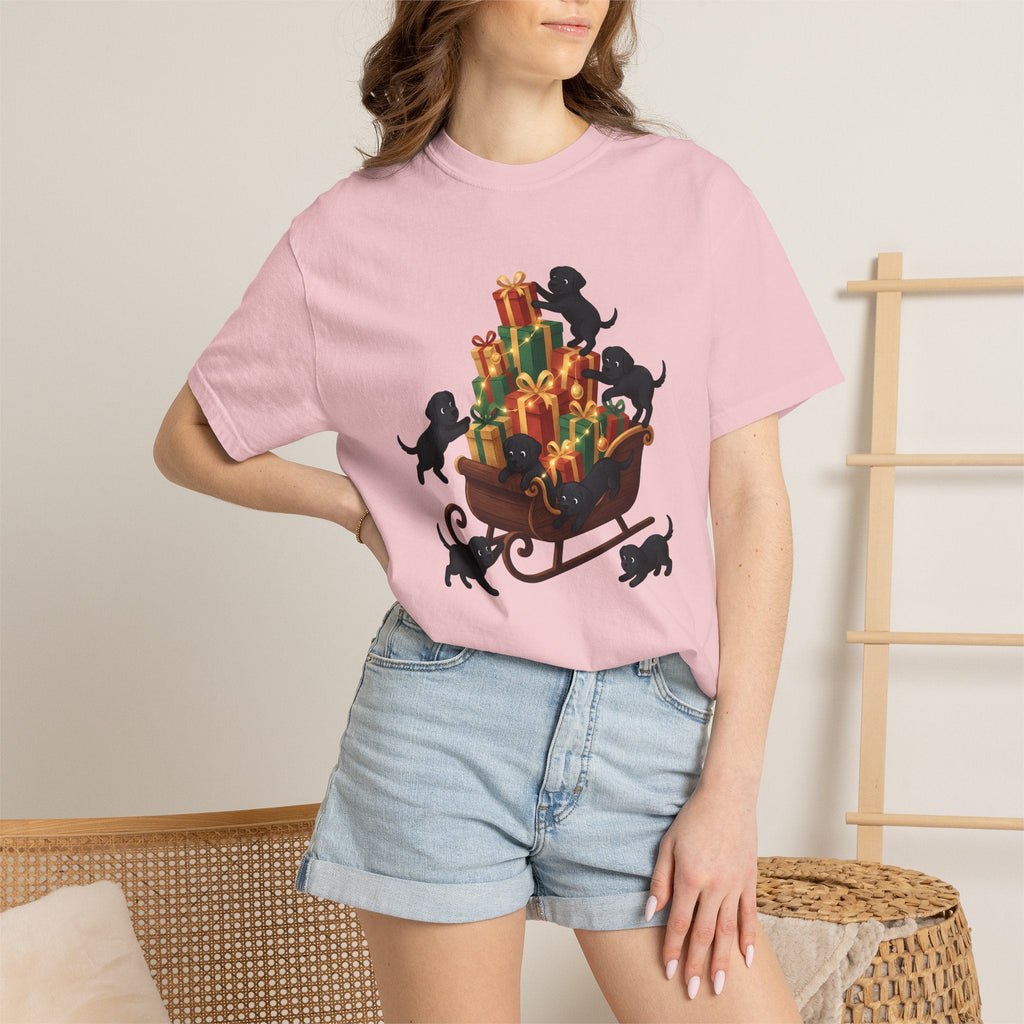 Black Lab Pups Shirt Christmas Animal Unisex Gift Sweet Tee product image 12